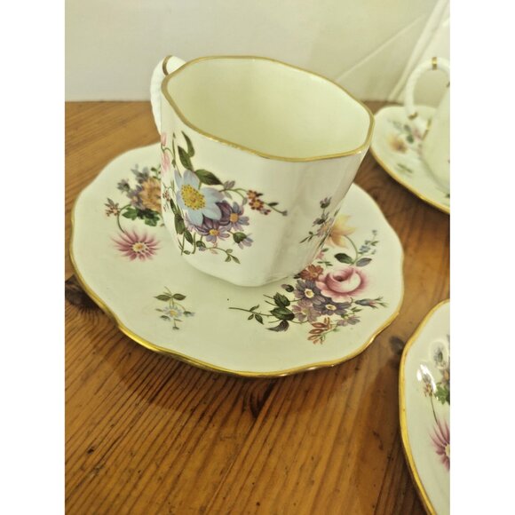 Vintage Royal Crown Derby "Derby Posies" Demitasse Cups & Saucer set of 5 - Picture 13 of 16